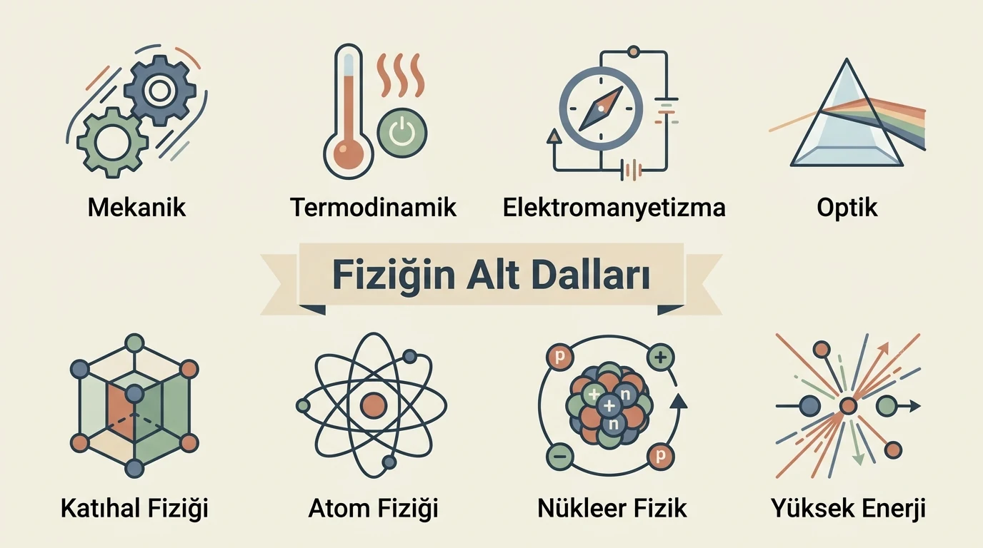 Fiziğin 8 Alt Dalı Kavram Şeması
