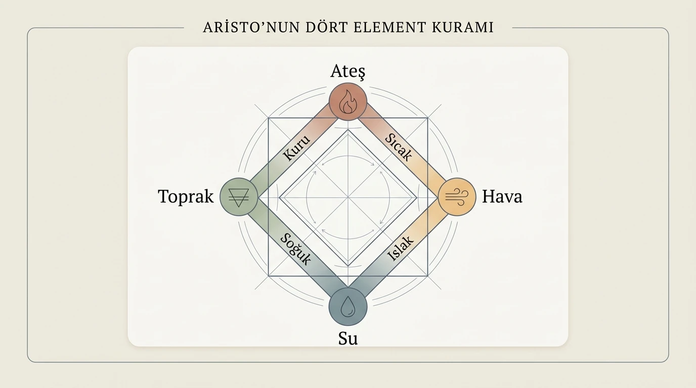 Aristo’nun Dört Element ve Dört Özellik Döngü Diyagramı