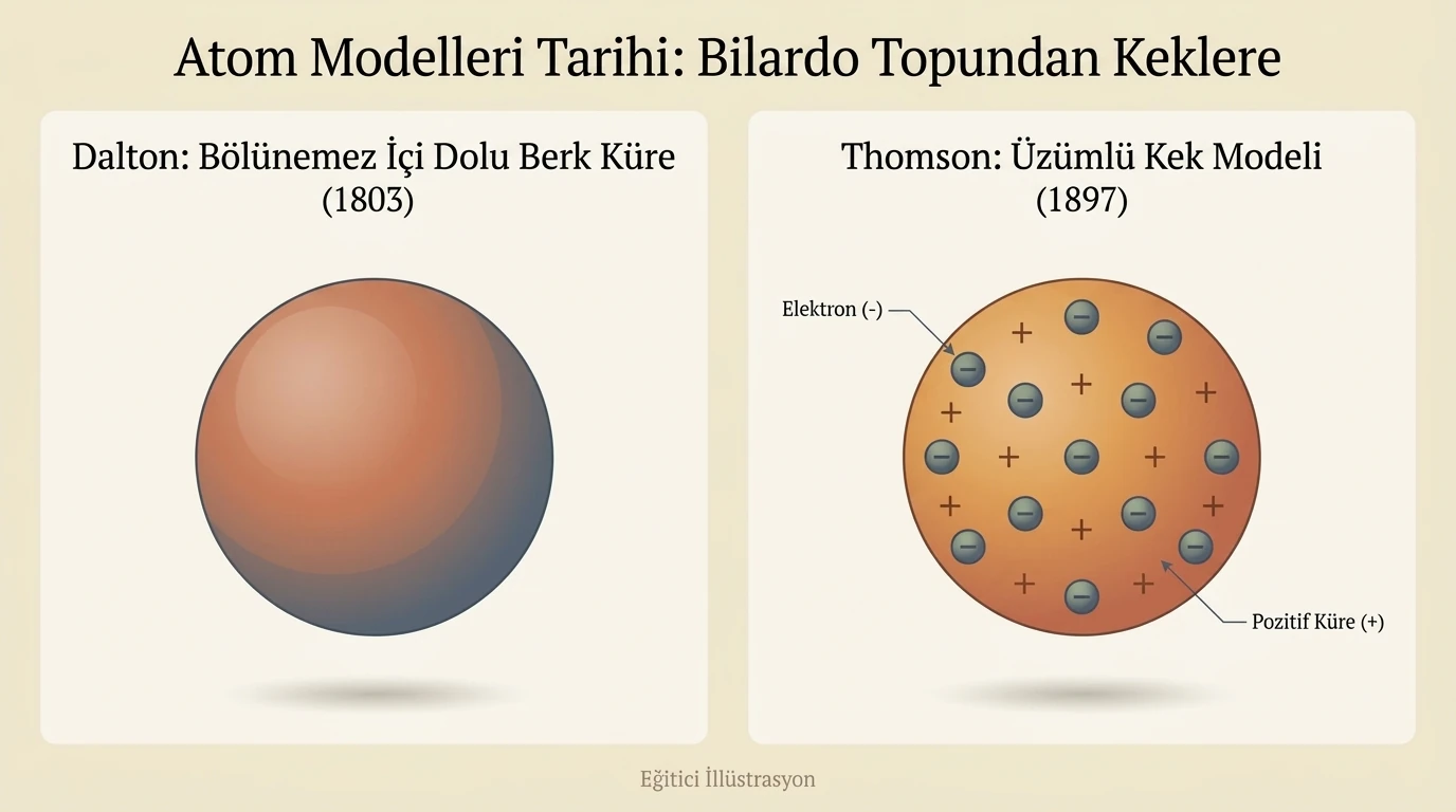 Dalton ve Thomson Atom Modelleri Karşılaştırması