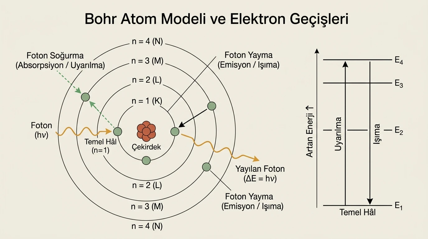 Bohr Atom Modeli, Yörüngeler ve Uyarılma / Işıma