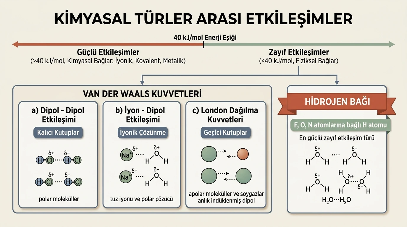 Van der Waals Etkileşimleri Sınıflandırma Şeması