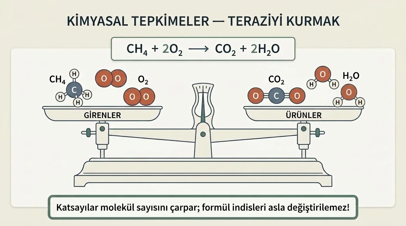 Kimyasal Denklemlerin Denkleştirilmesi ve Atom Korunum Terazisi