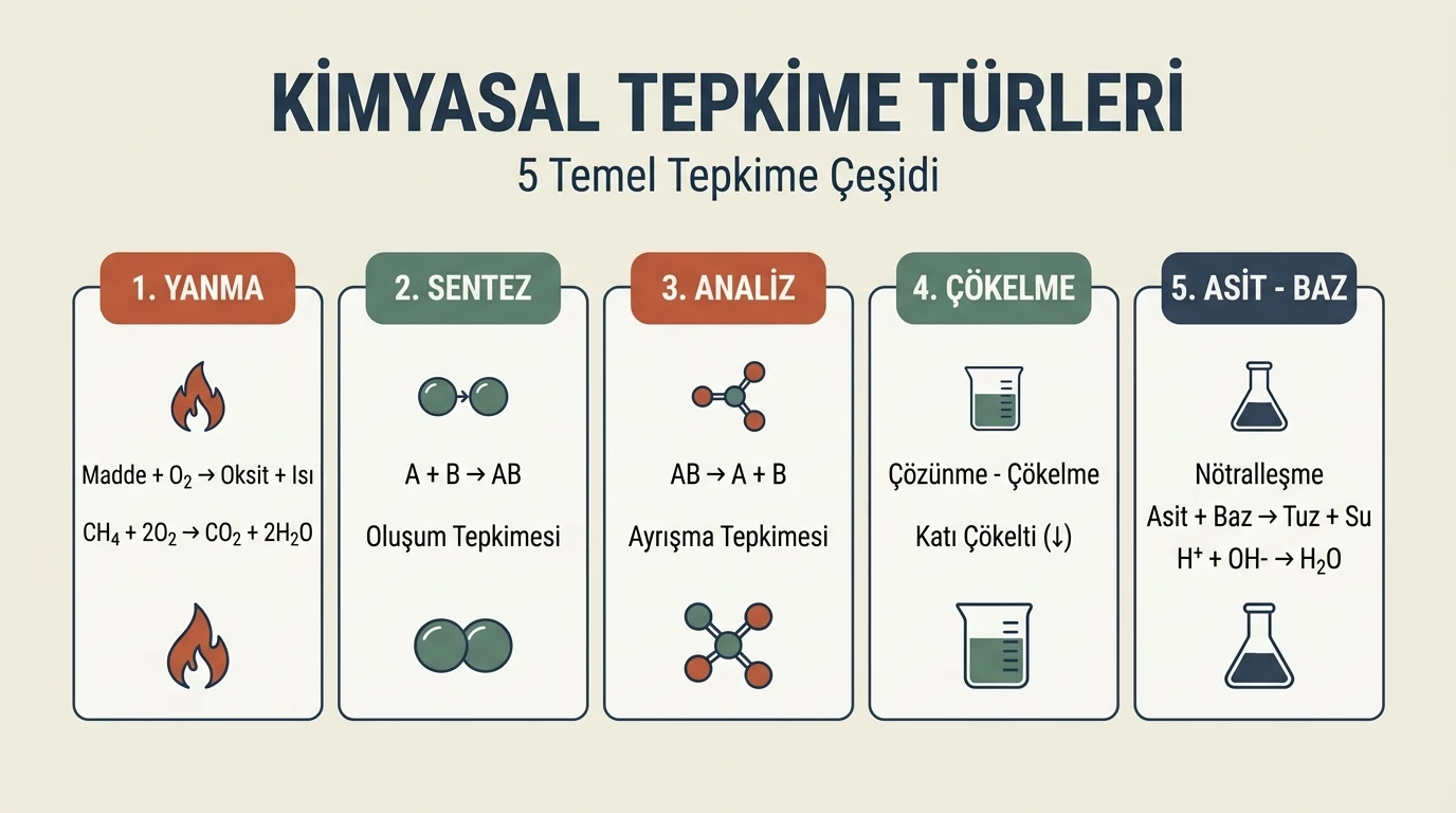 Kimyasal Tepkime Türleri Sınıflandırma Şeması