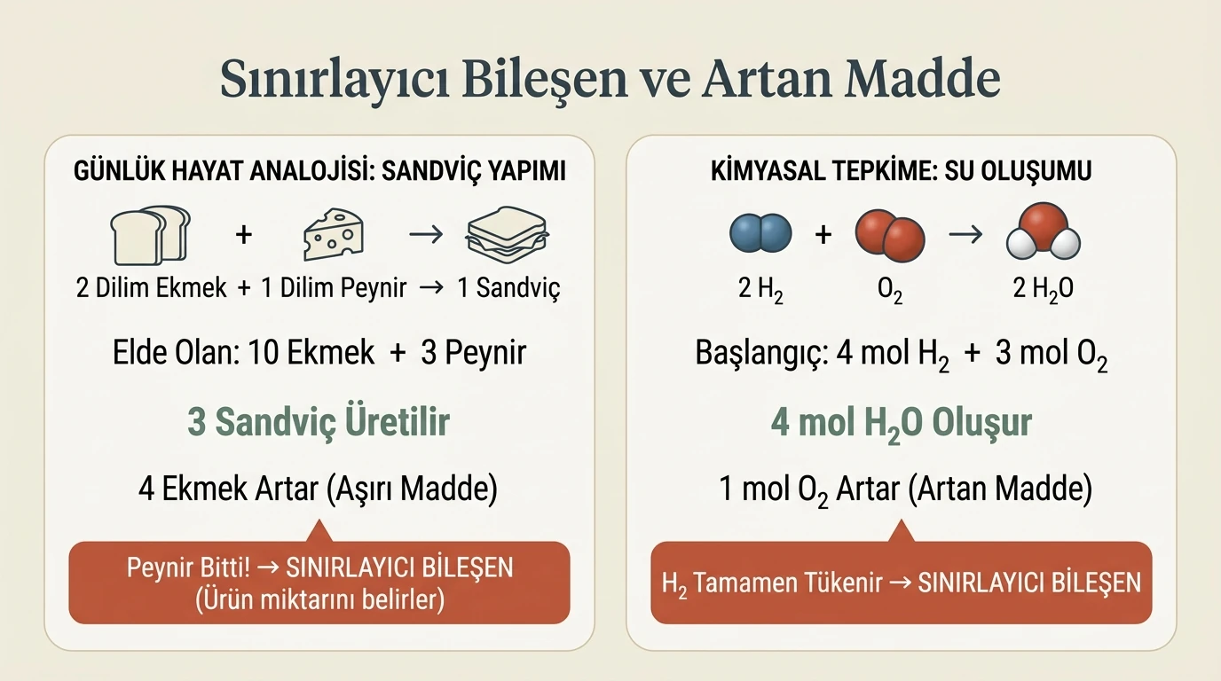 Sınırlayıcı Bileşen ve Artan Madde Modeli (Sandviç Analojisi)