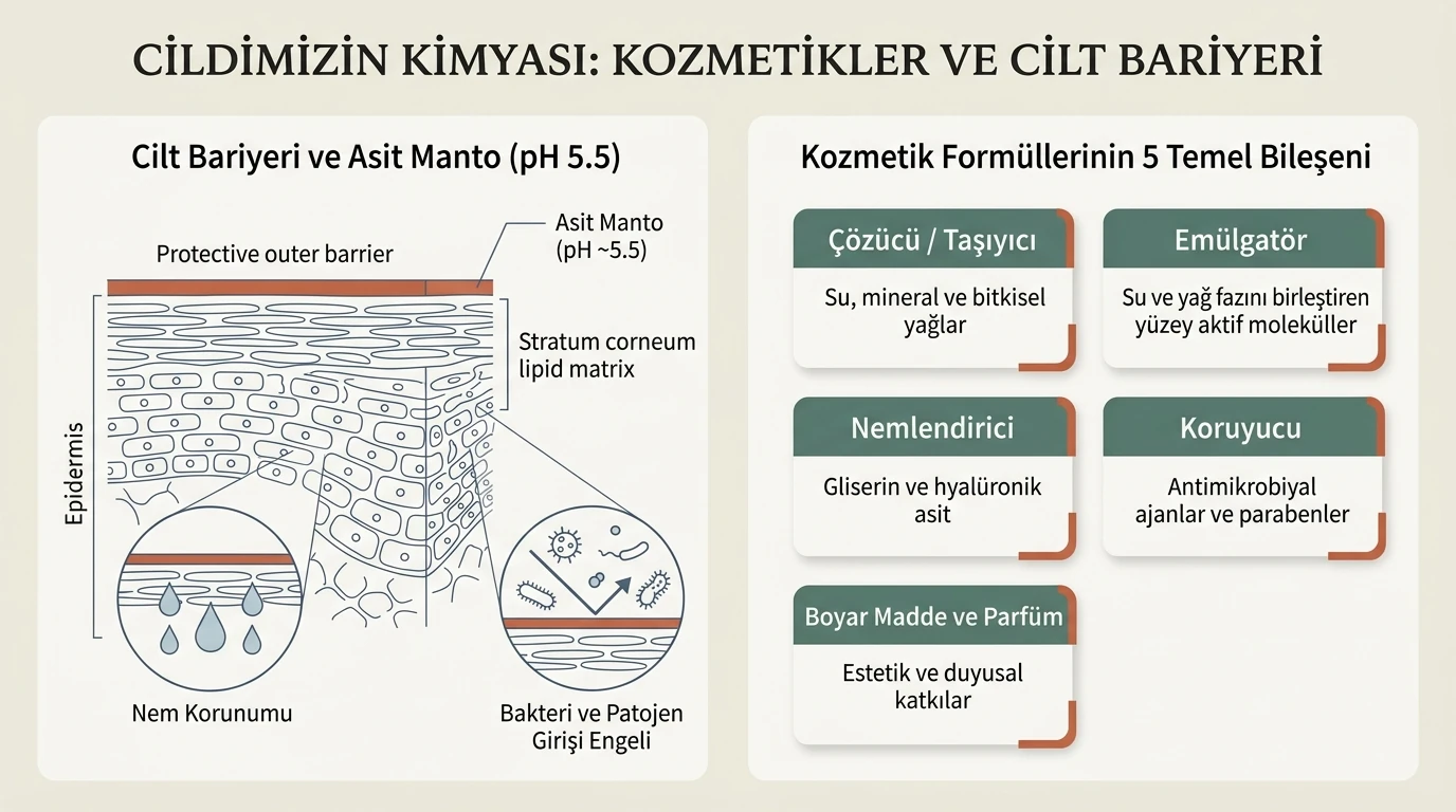 Kozmetik Maddelerin Temel Bileşenleri ve Cilt Bariyeri